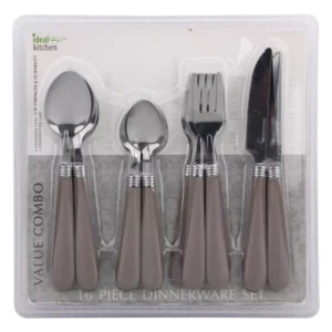 Ideal Kitchen 16PK Dinnerware Set Brown
